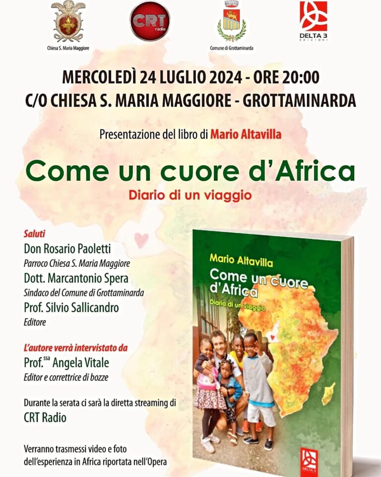 “Come un cuore d’Africa”, presentazione del diario di viaggio di Mario Altavilla