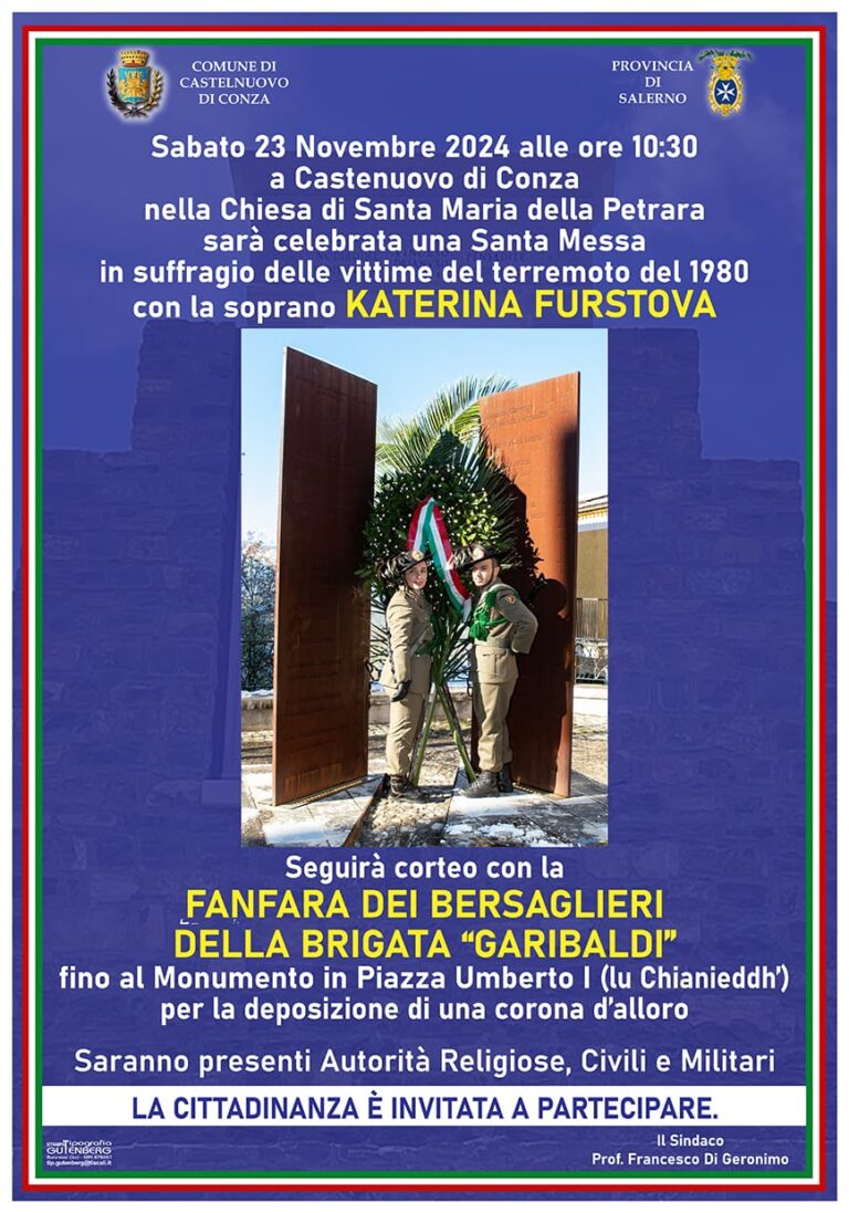 Anniversario terremoto 1980: la Fanfara della Brigata Garibaldi in concerto a Castelnuovo di Conza