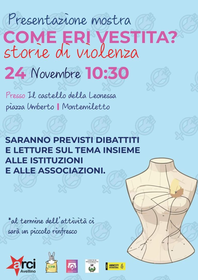 “Com’eri Vestita? Storie di violenza”, la mostra al Castello della Leonessa