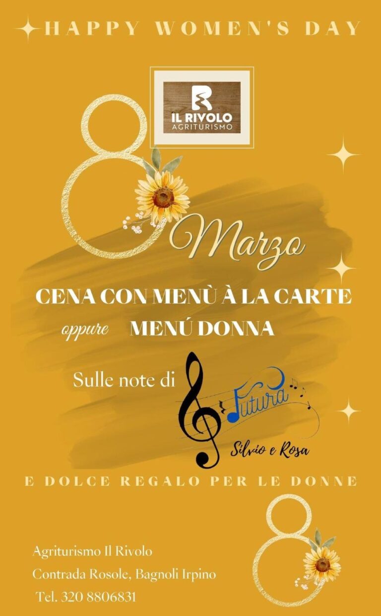 Festeggia la Festa della donna all’Agriturismo Il Rivolo: una serata speciale tra gusto e musica