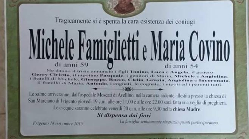 Omicidio Frigento Michele e Maria hanno tentato di difendersi