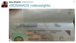 Il tweet di Wright: "Bosniaco"